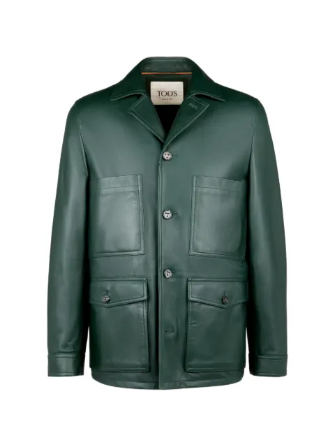 Tod's flap-pockets leather jacket