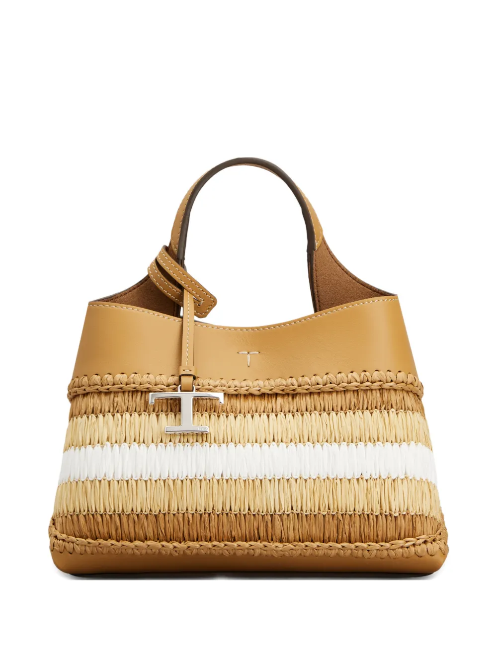 Tod's striped logo tote bag - Neutrals