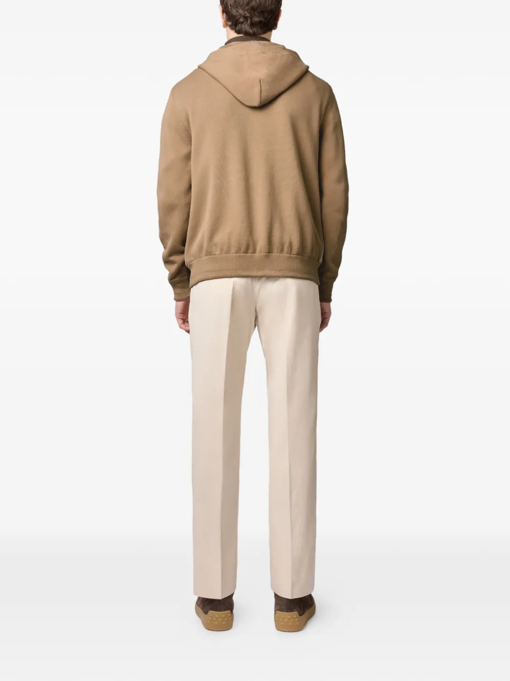 Tod's Hooded Zip-up Bomber Jacket in Neutrals, view 3