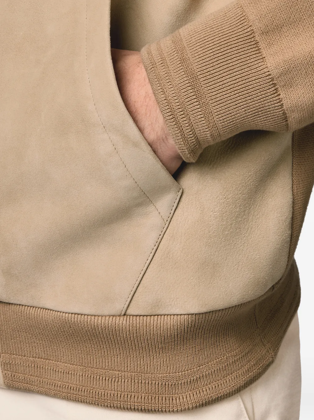 Tod's Hooded Zip-up Bomber Jacket in Neutrals, view 5