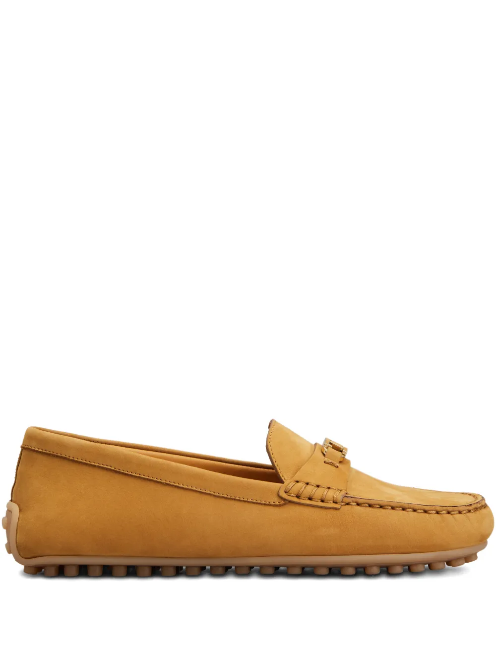 Tod's T-buckle topstitched loafers - Marrone