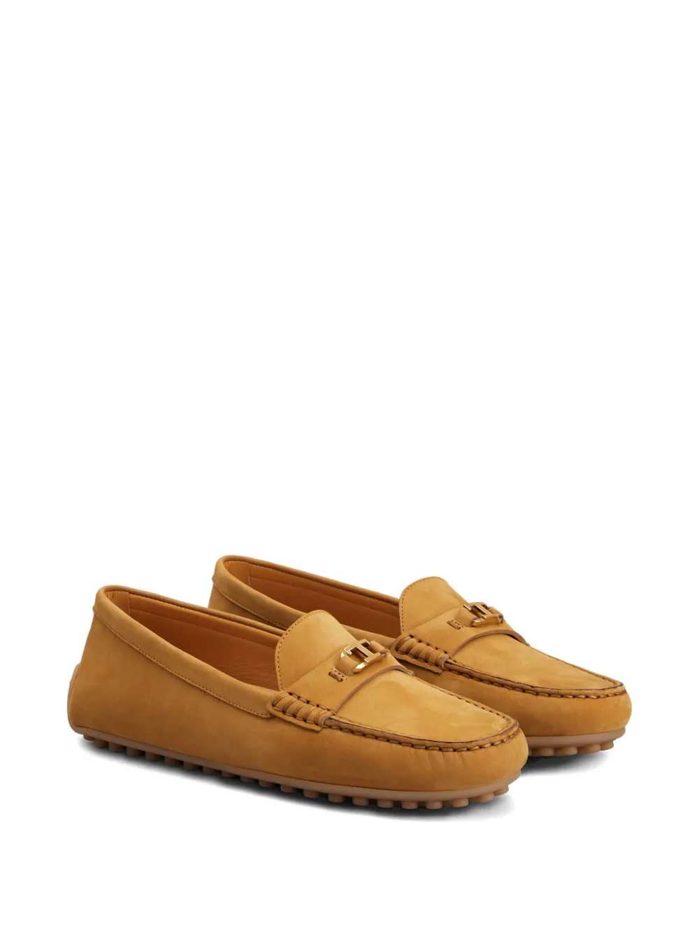 Tod's T-buckle topstitched loafers - Bruin