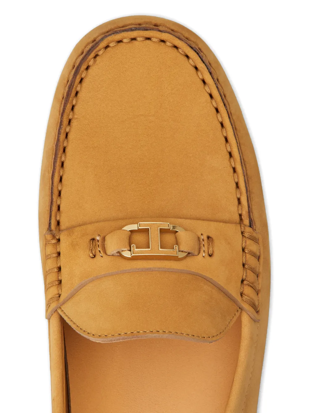 Tod's T-buckle topstitched loafers Bruin