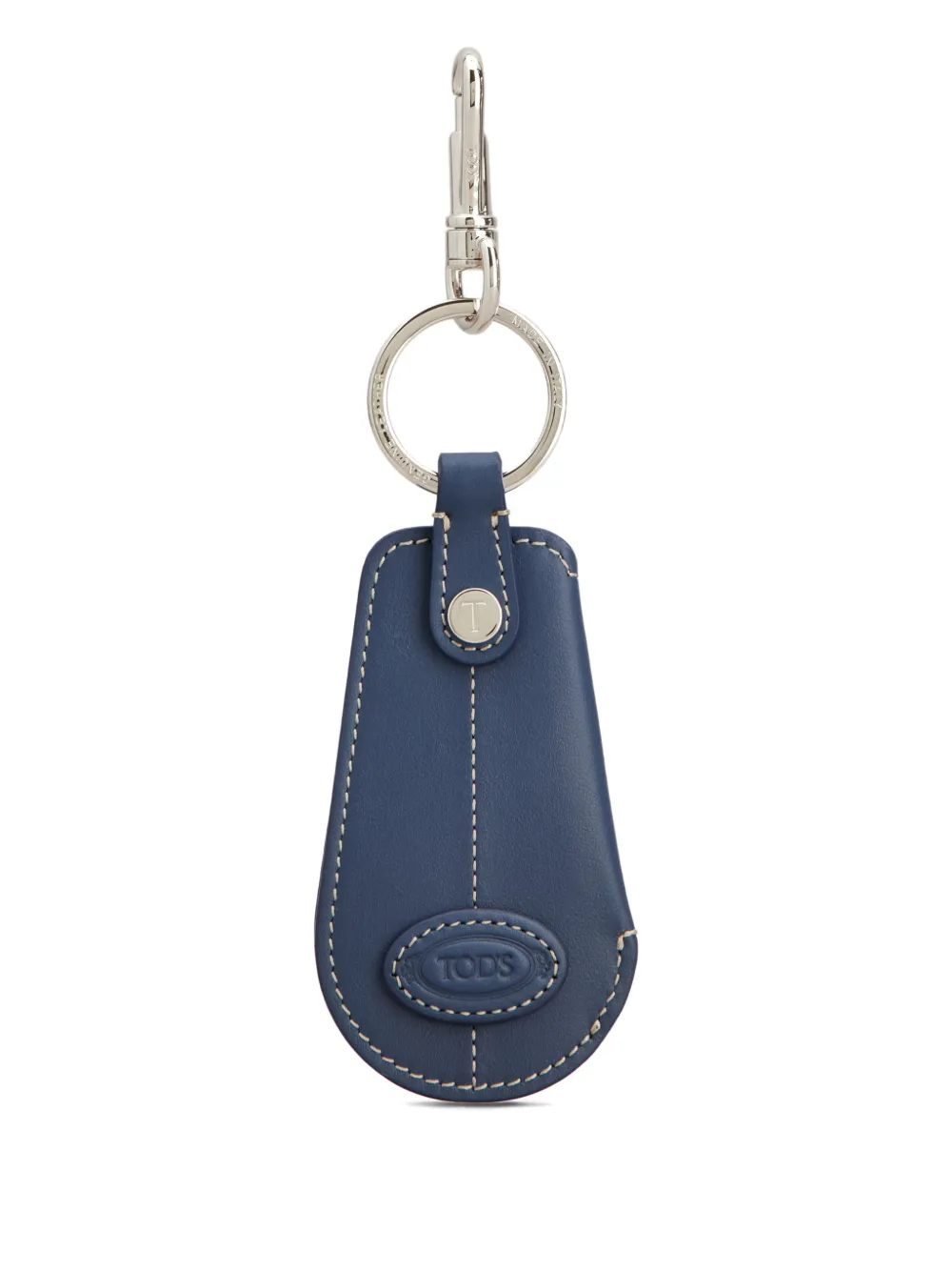 Tod's topstitched logo keyring | Blue | Image 1