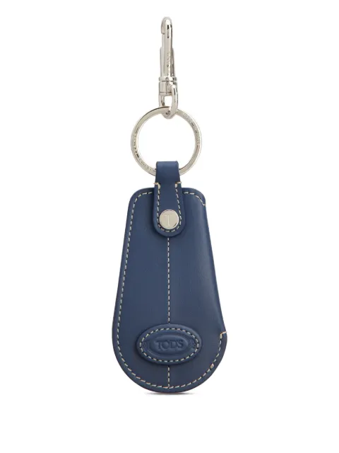 Tod's topstitched logo keyring