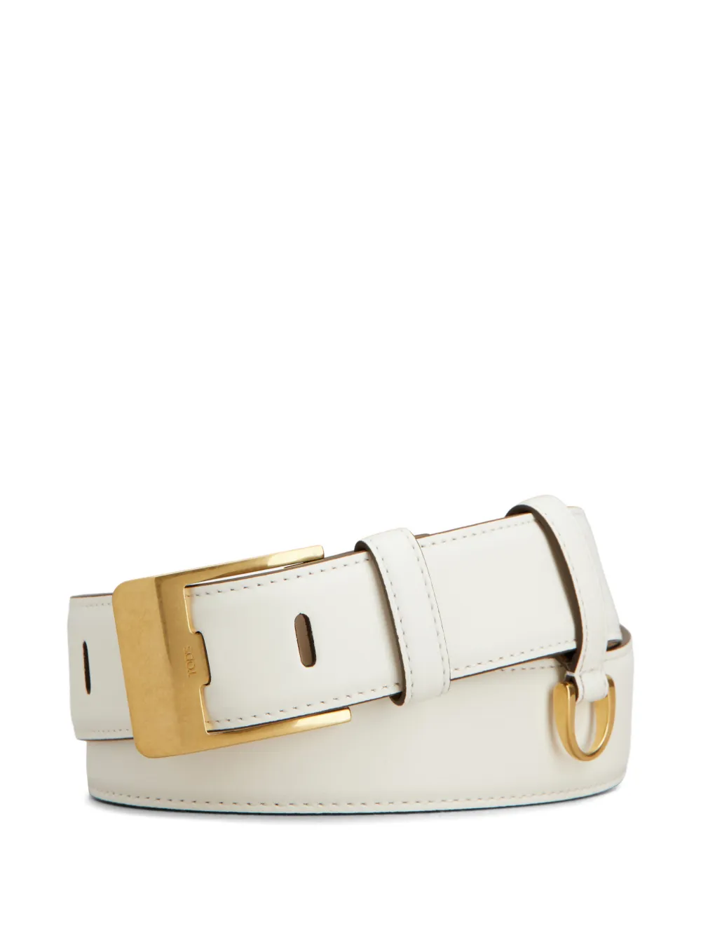 Tod's leather buckle-fastening belt - White