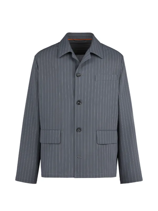Tod's Pinstripe-pattern Flap-pocket Jacket in Grey
