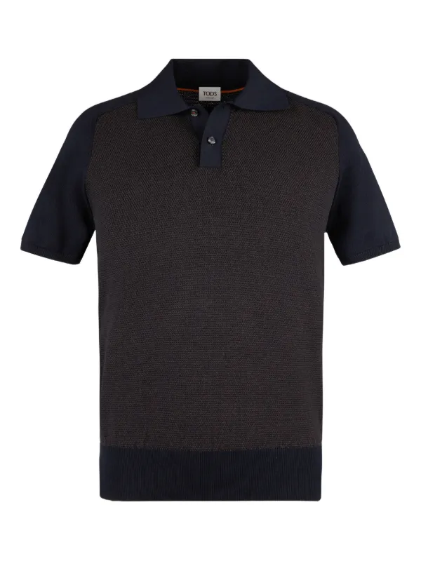Tod's Textured-knit Polo Shirt in Blue