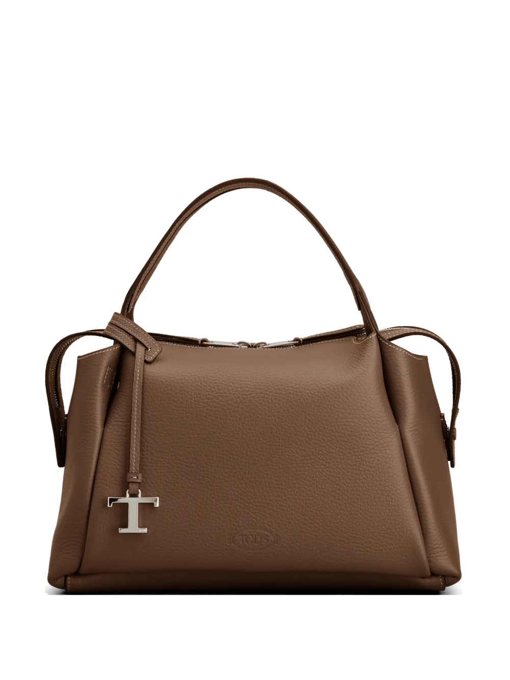 Tod's logo zip tote bag - Marrone