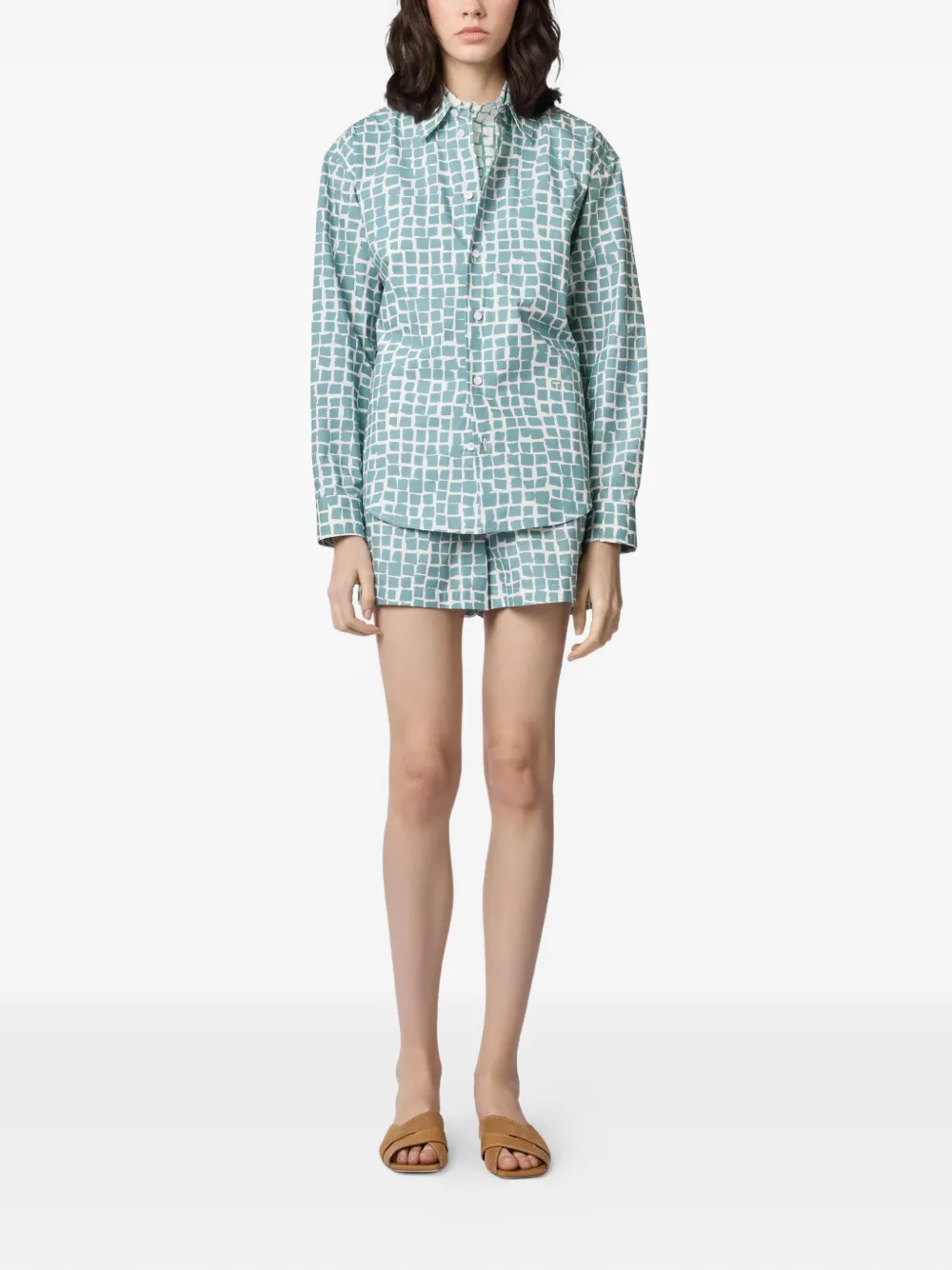 Tod's Blouse met ceintuur en print Blauw