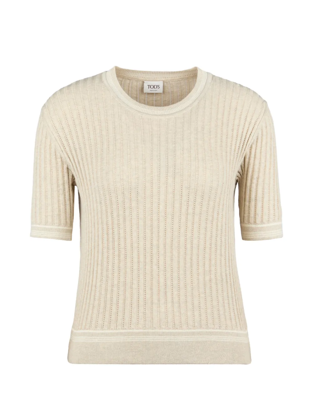 Tod's Ribbed-knit Top In Neutral