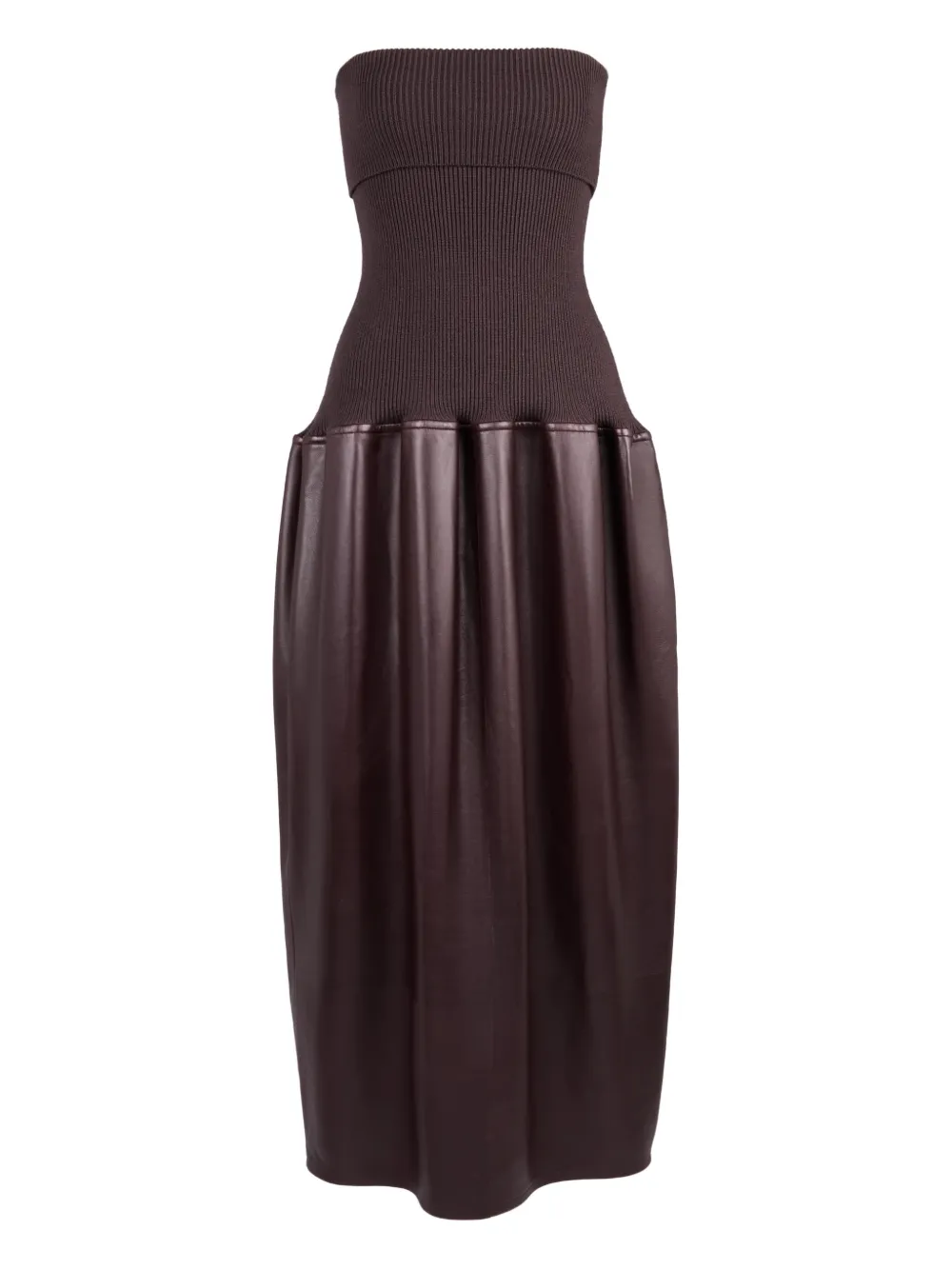 Tod's knitted leather midi dress - Brown