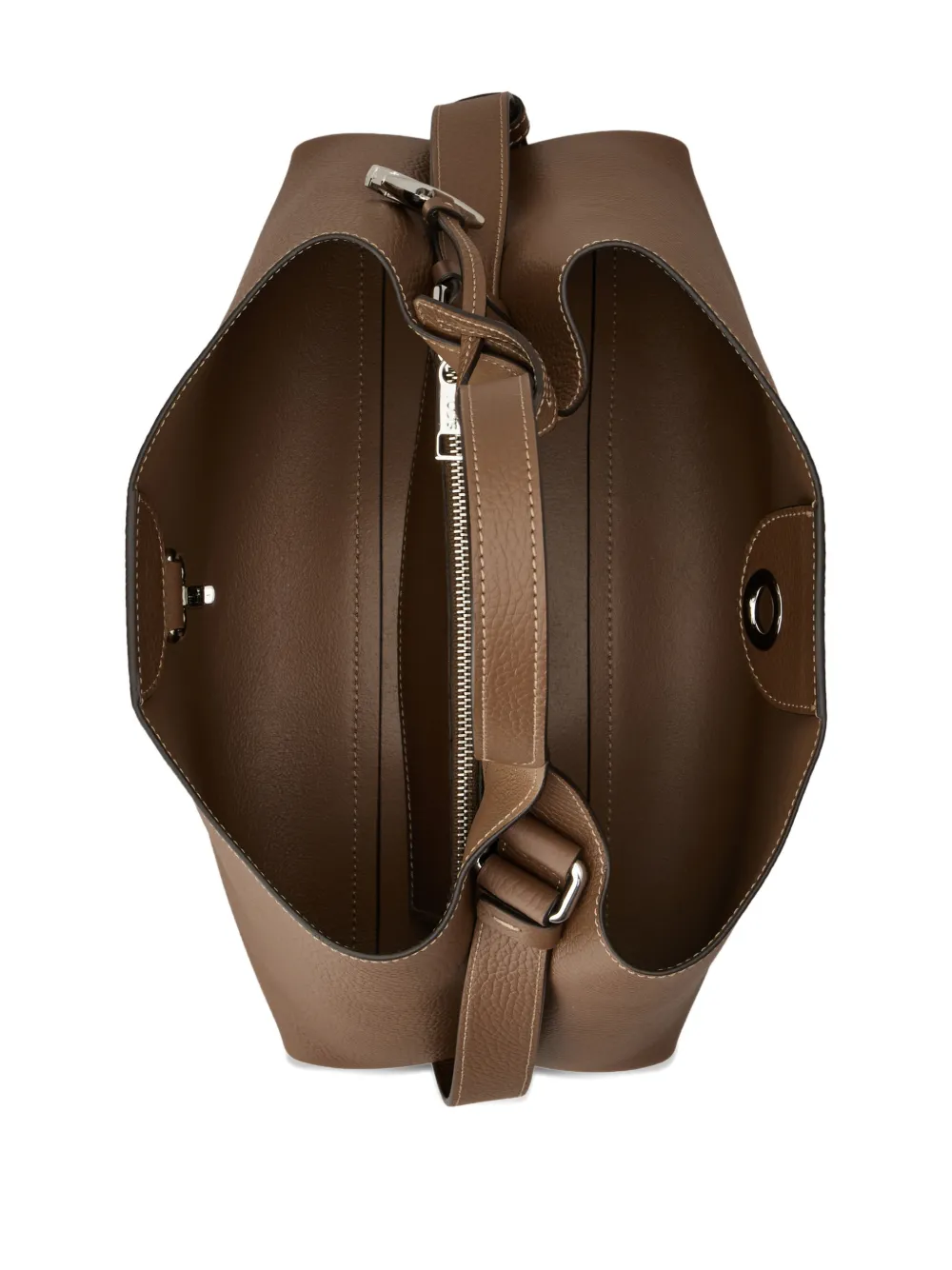 Tod's Shopper met handgreep en logo bedel Bruin