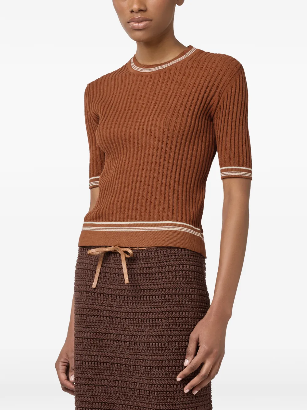 Tod's Ribgebreide top Bruin