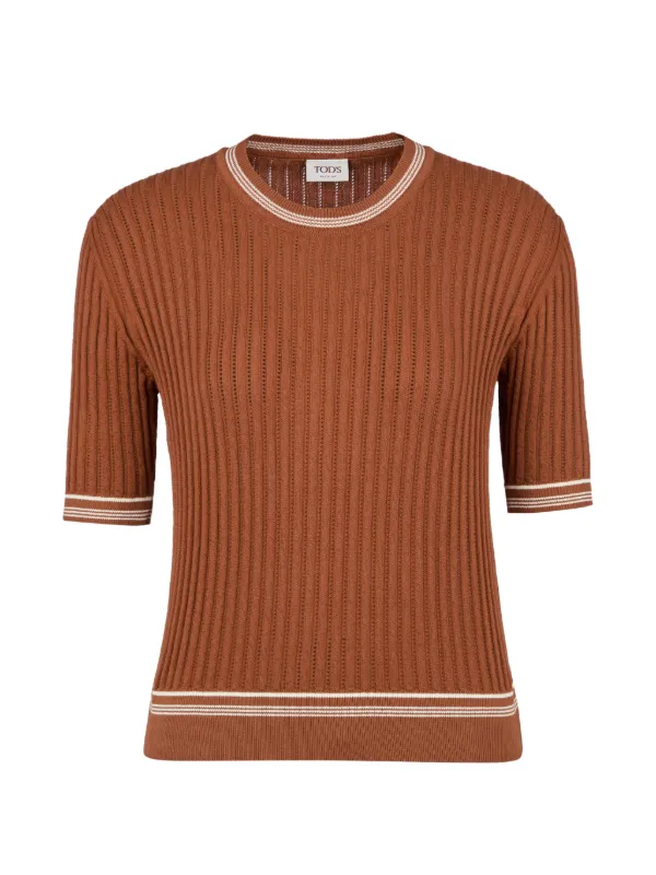 Tod's Ribbed-knit Top in Brown