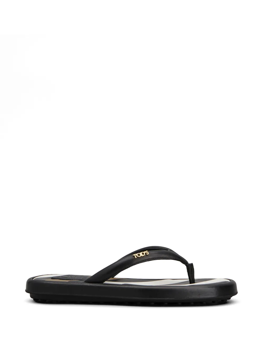 Tod's logo-detail flip flop - Schwarz