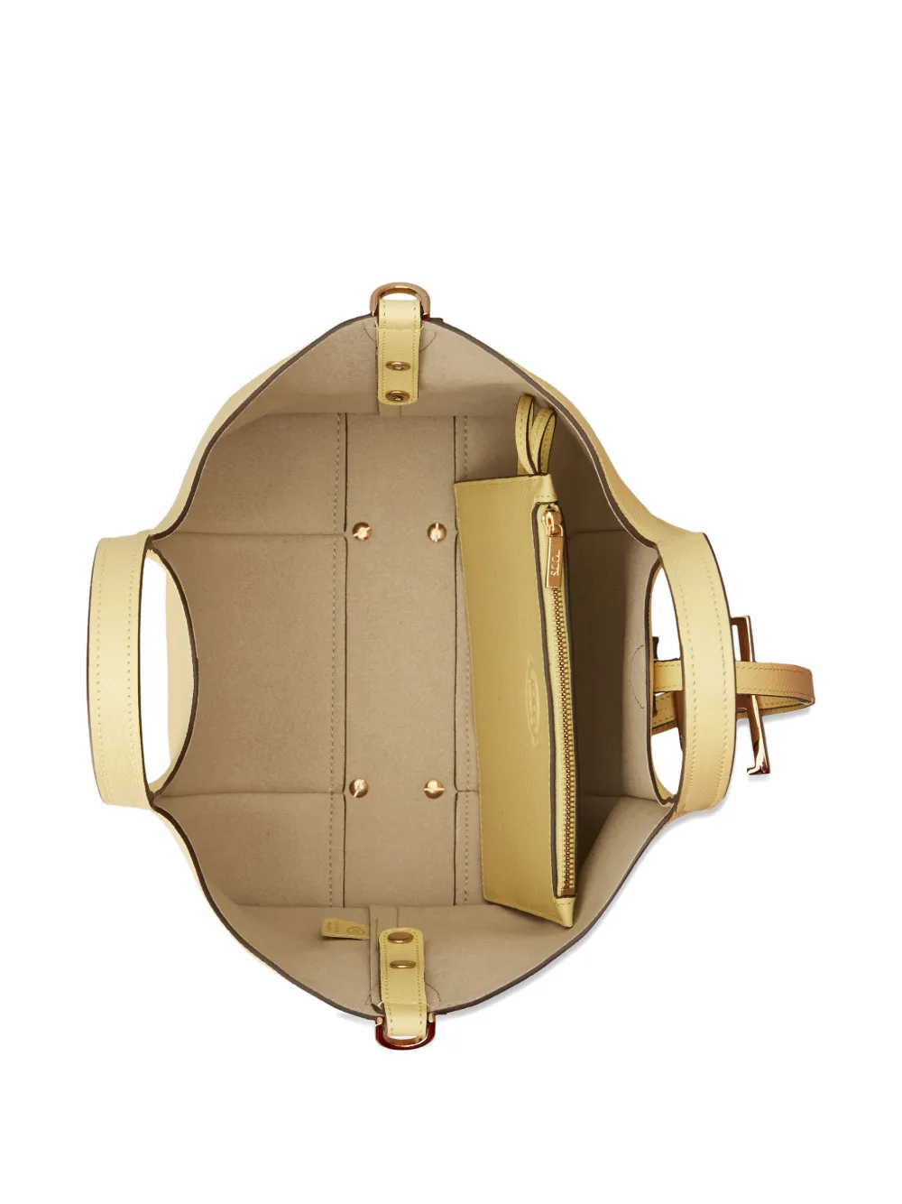 Tod's T Timeless mini-shopper met hardware Geel