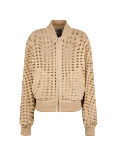 Tod's perforated suede bomber jacket