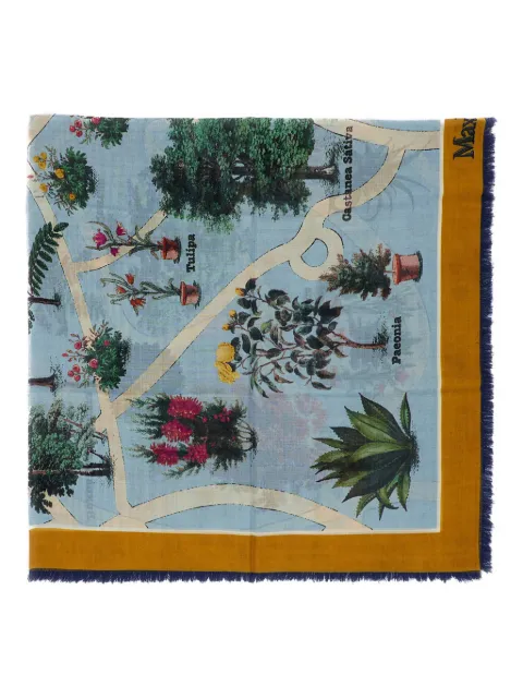 Max Mara printed fringed scarf