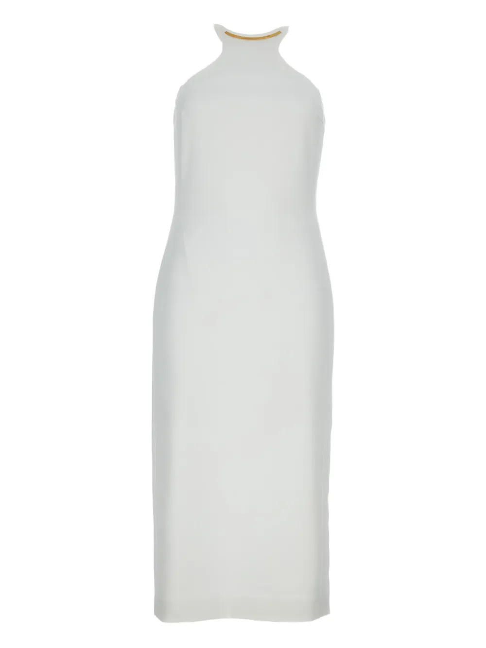 Elisabetta Franchi crewneck metal detail dress - Bianco