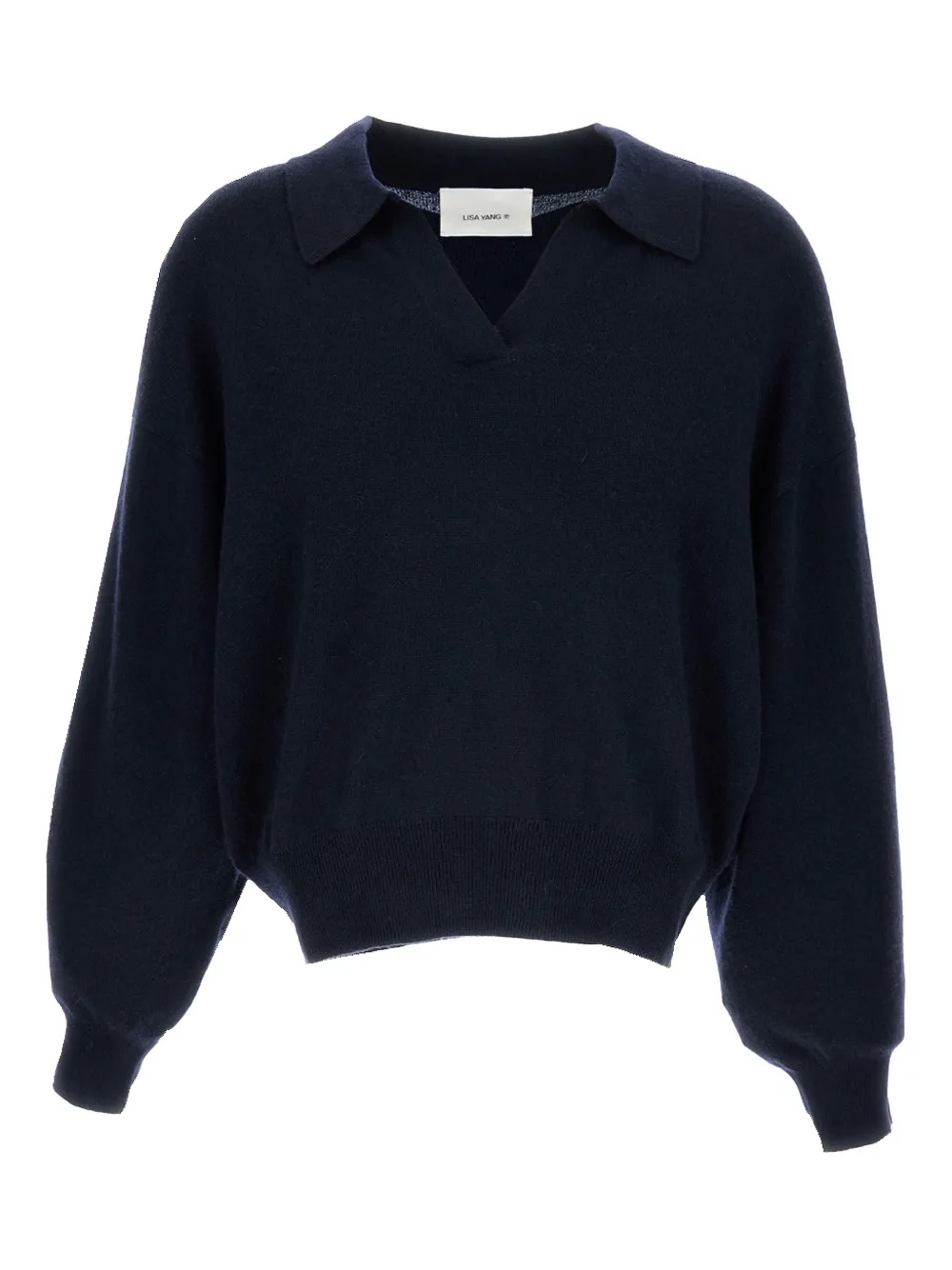 Lisa Yang ribbed polo wool sweater - Blu