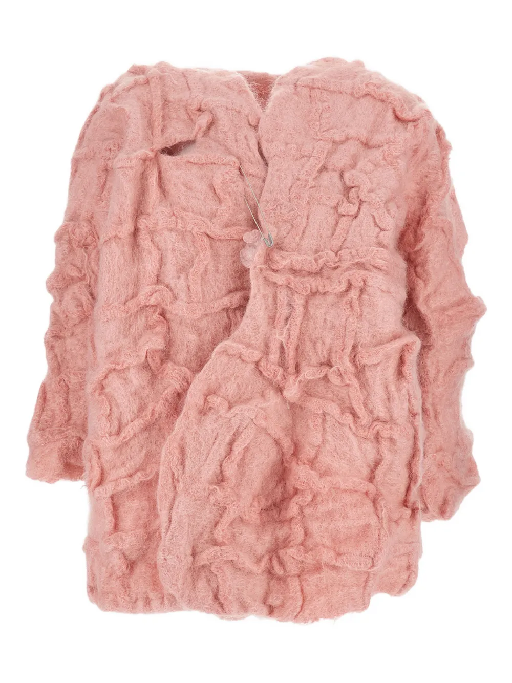 Daniela Gregis Mosaic Crew-neck Cardigan In Pink