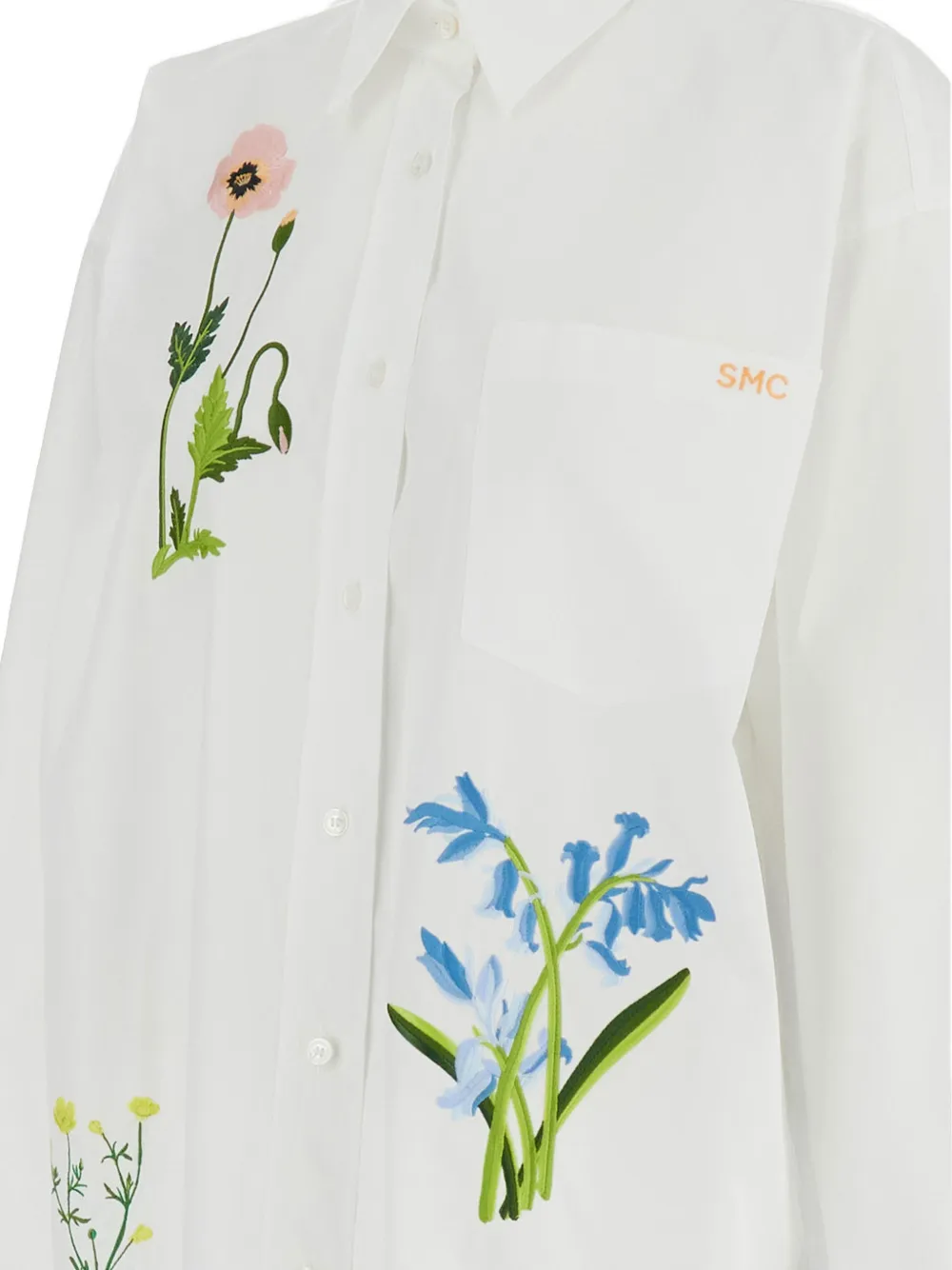 Stella McCartney blouse met geborduurde bloemen Wit