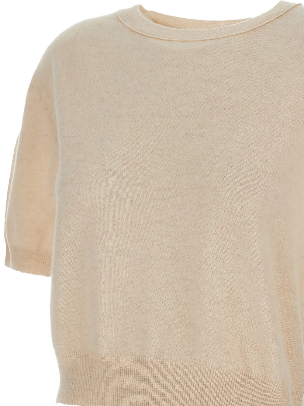 Lisa Yang Geribbeld T-shirt Beige