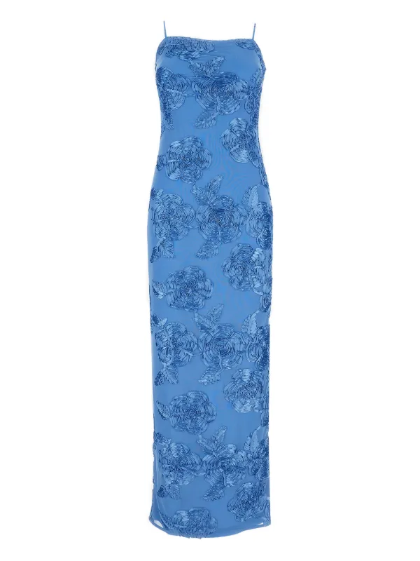ROTATE BIRGER CHRISTENSEN floral-embroidered Maxi Dress | Blue | FARFETCH ID