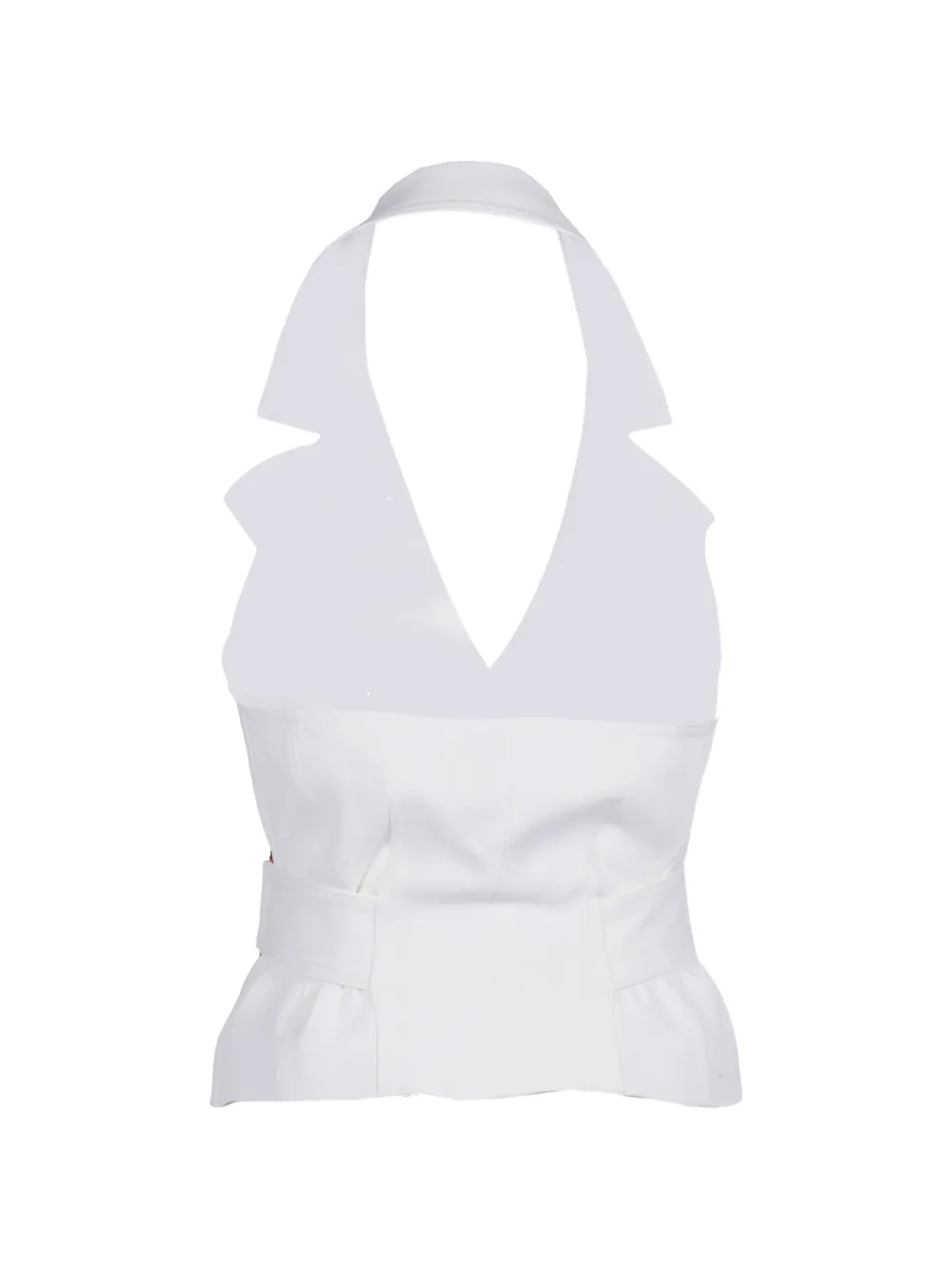  Elisabetta Franchi Double-breasted Belted Vest - White 