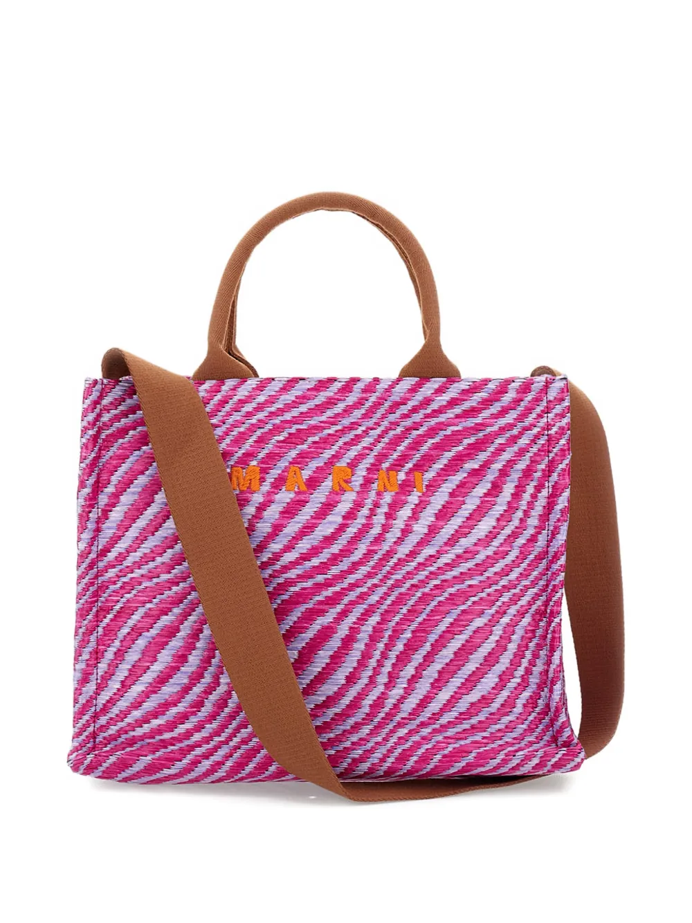 Marni small top-handles wave-print tote bag - Rosa