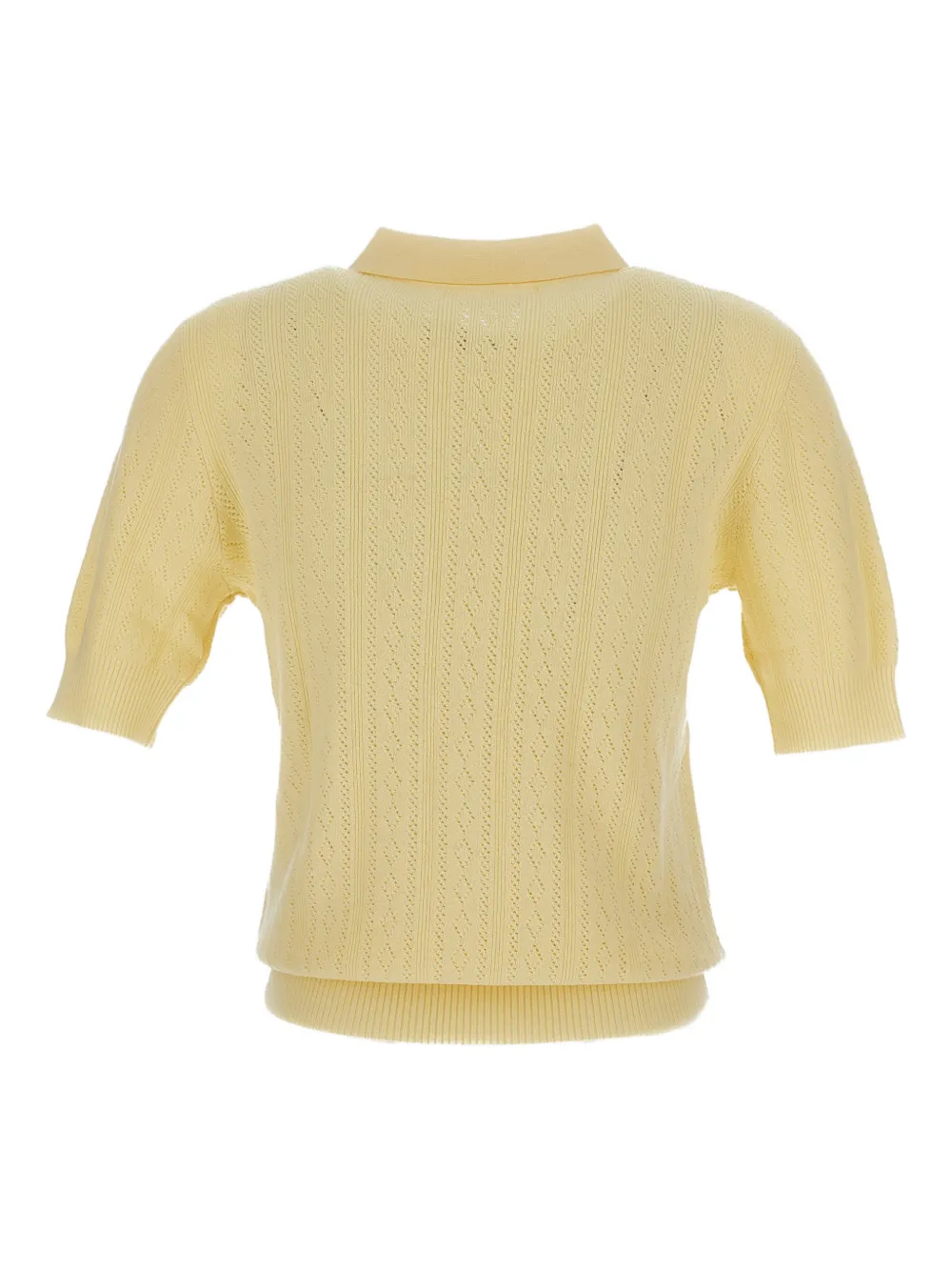 Lisa Yang ribbed polo top - Geel