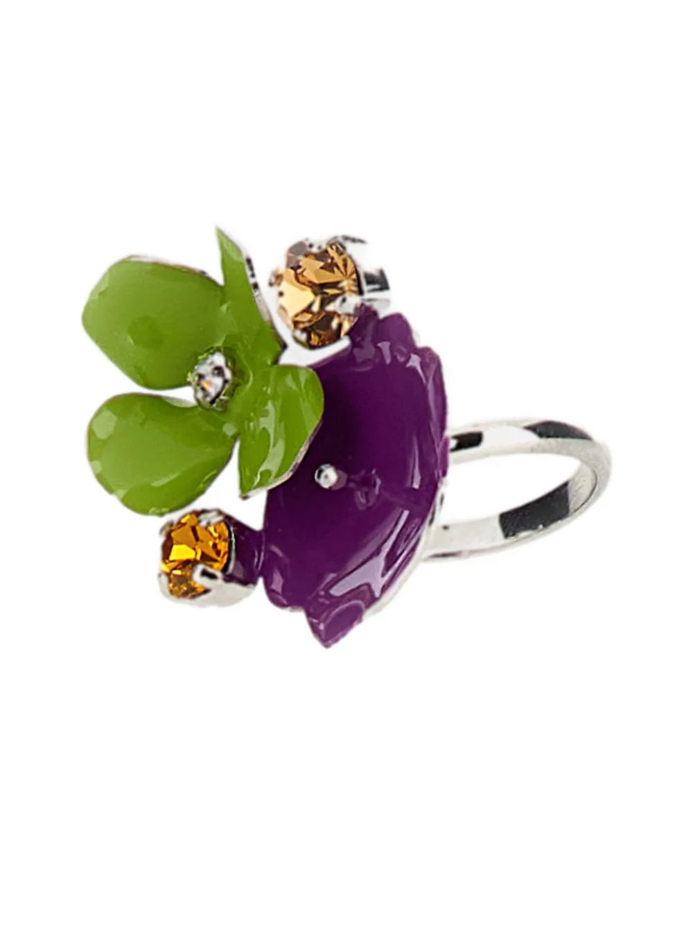 Marni flower stone ring - Zilver
