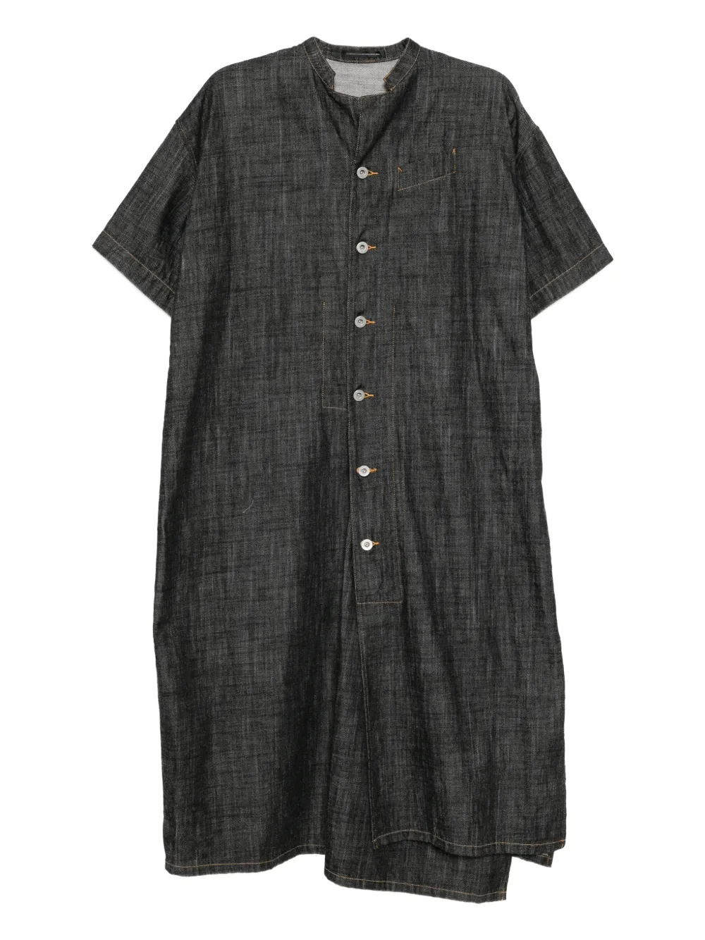 Y's Buttoned Short-sleeve Dress In Black