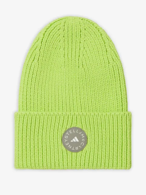 adidas logo-patch beanie hat