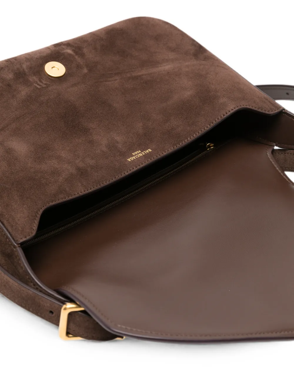 Balenciaga Medium Clicca suède schoudertas Bruin