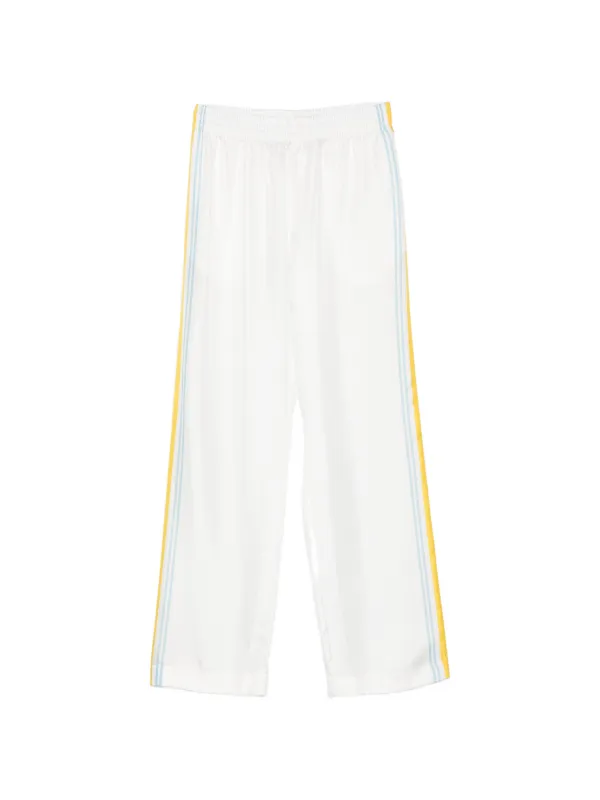 Casablanca Tennis Landscape Silk Twill Trousers in White
