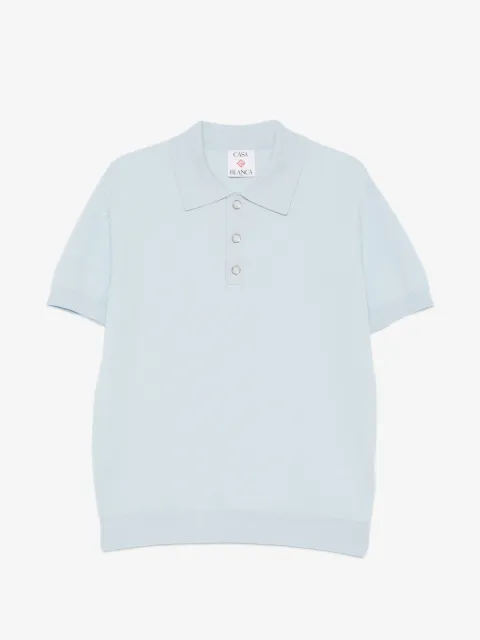 Casablanca pointelle monogram polo shirt