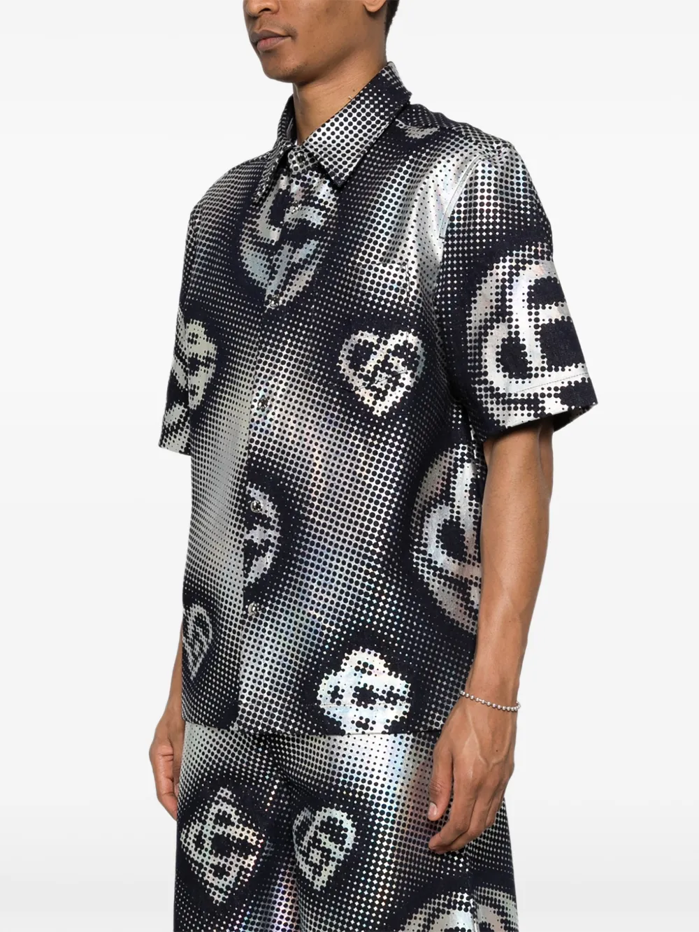 Casablanca Pearlescent overhemd met monogram Zwart