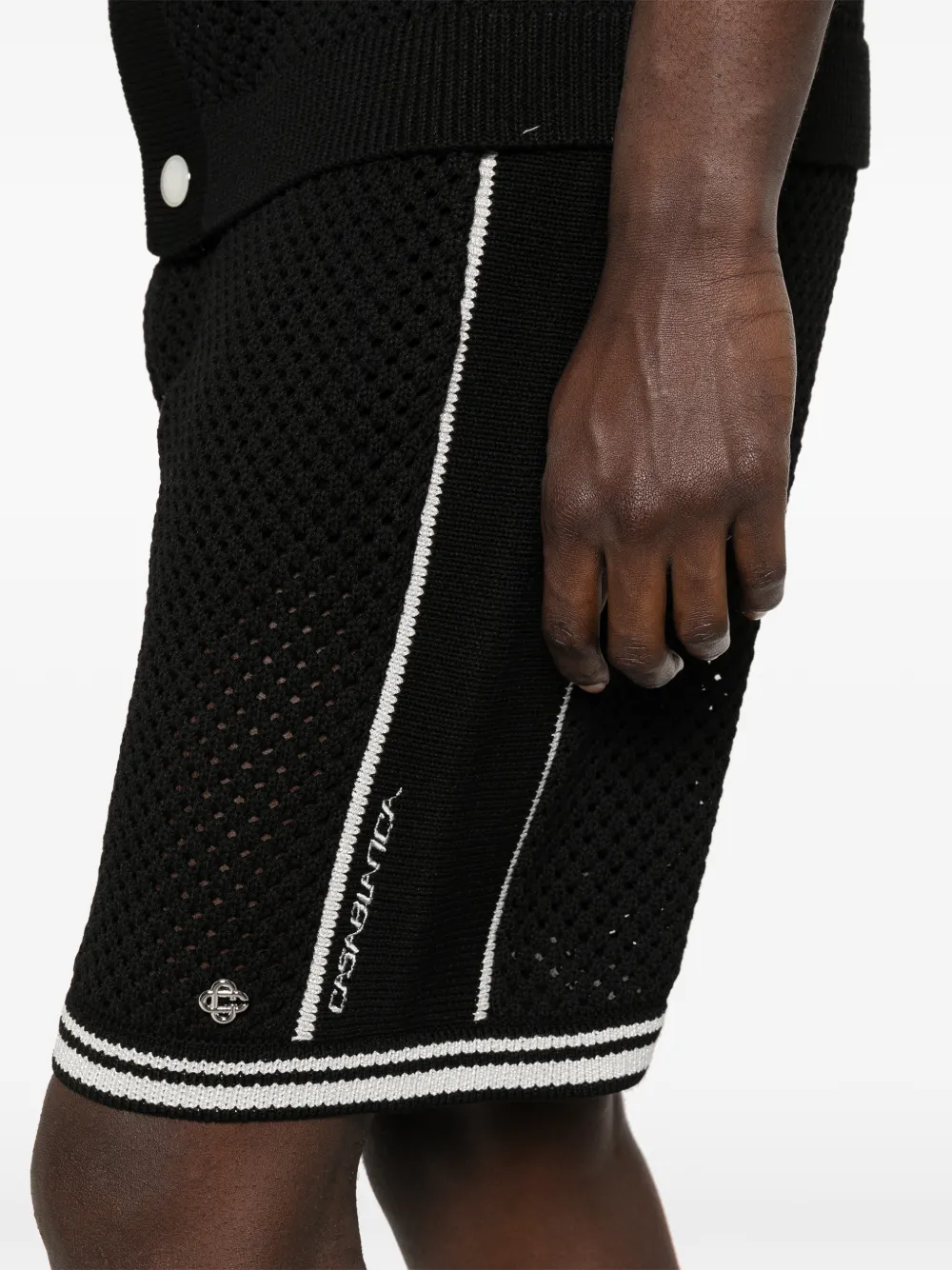 Casablanca Shorts met trekkoord en logodetail Zwart