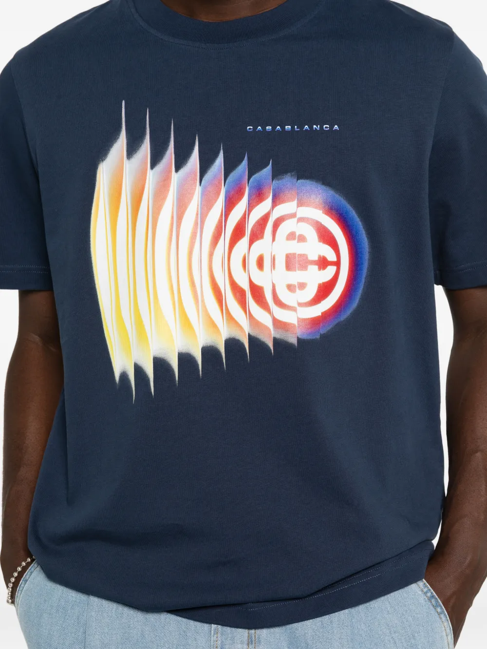 Casablanca Shockwave T-shirt met ronde hals Blauw