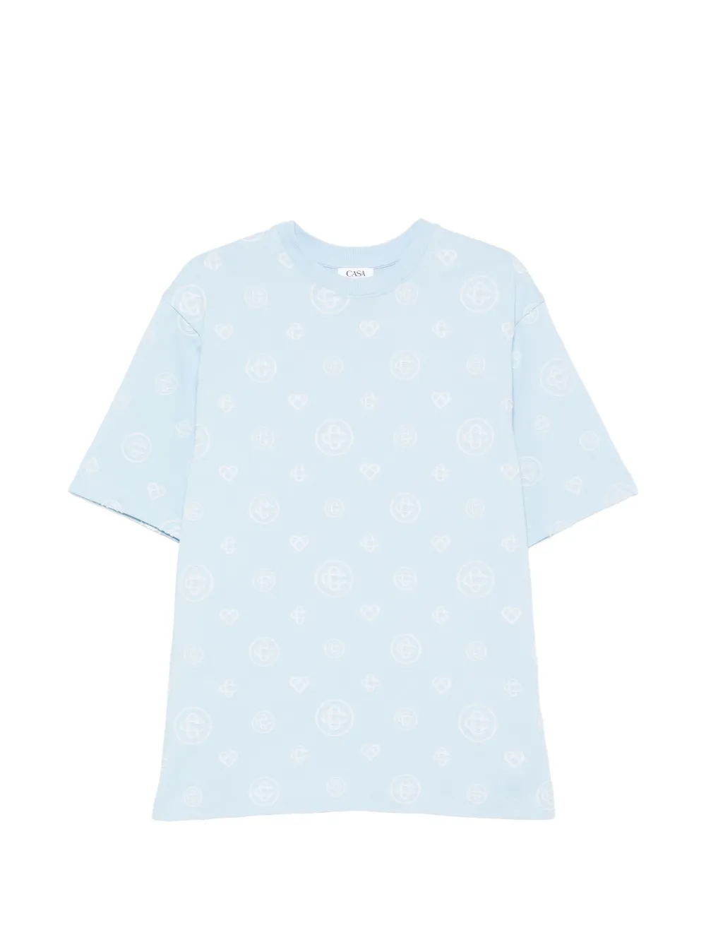 Casablanca monogram oversized cotton T-shirt - Blu