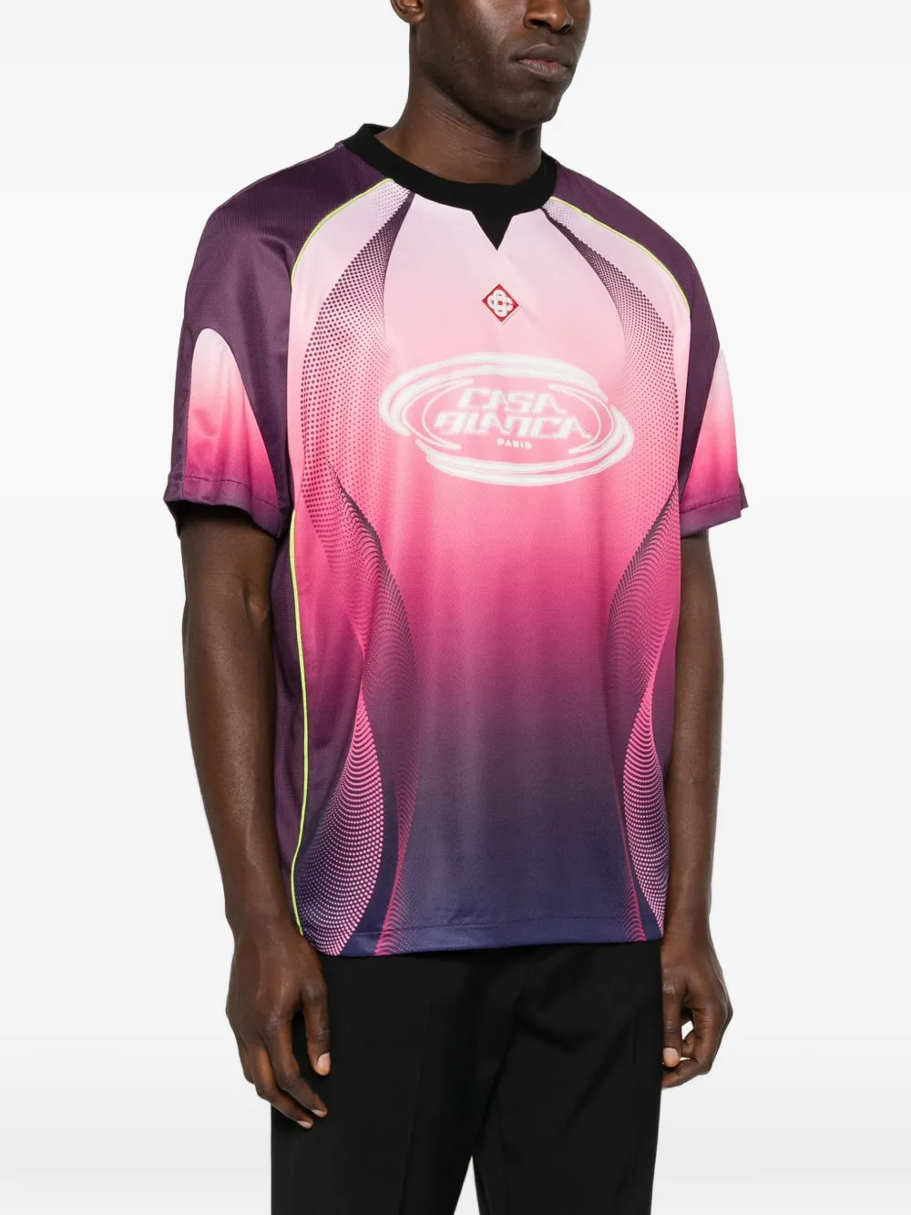 Casablanca Aubergine T-shirt met kleurverloop en korte mouwen Paars