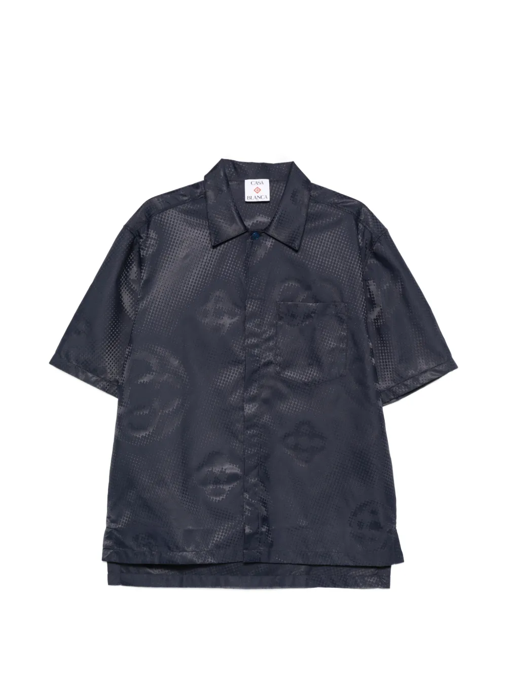 Casablanca monogram satin shirt - Blu