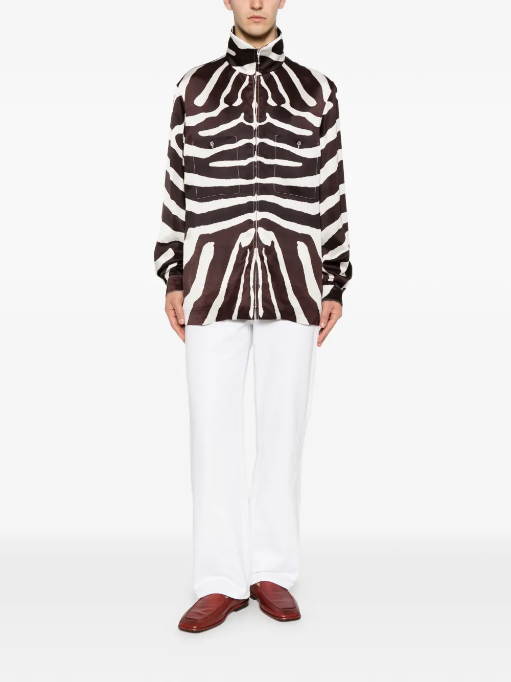 Valentino Garavani Jack met zebraprint Bruin
