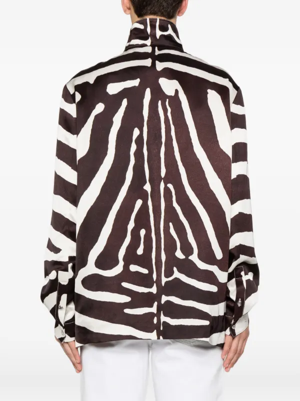 Valentino Garavani zebra-print Jacket | Brown | FARFETCH