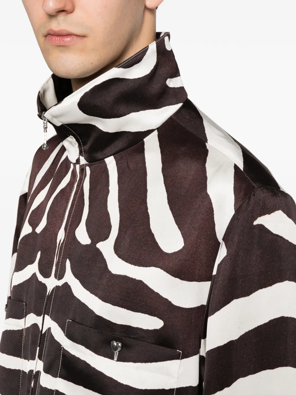 Valentino Garavani zebra-print Jacket | Brown | FARFETCH