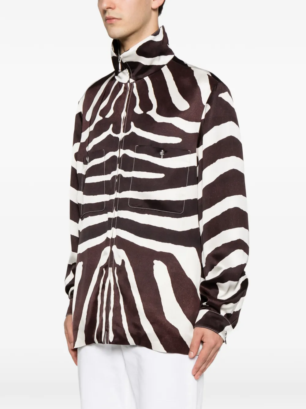 Valentino Garavani zebra-print Jacket | Brown | FARFETCH