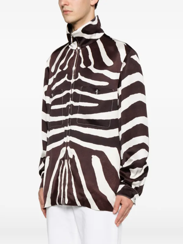 Valentino Garavani zebra-print Jacket | Brown | FARFETCH