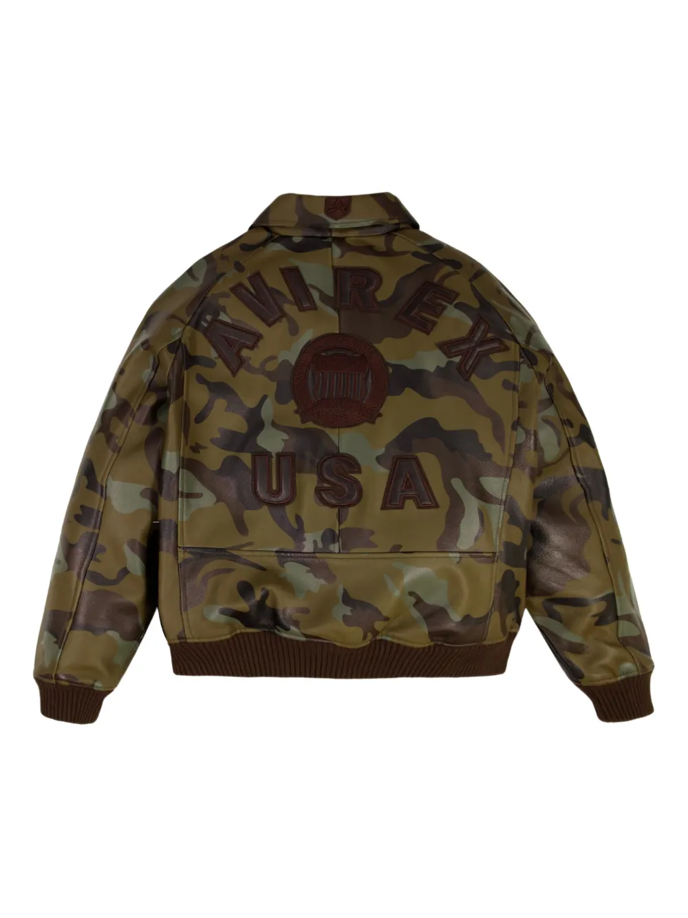 Avirex camouflage logo appliqué jacket | Varsity Jackets | Image 2